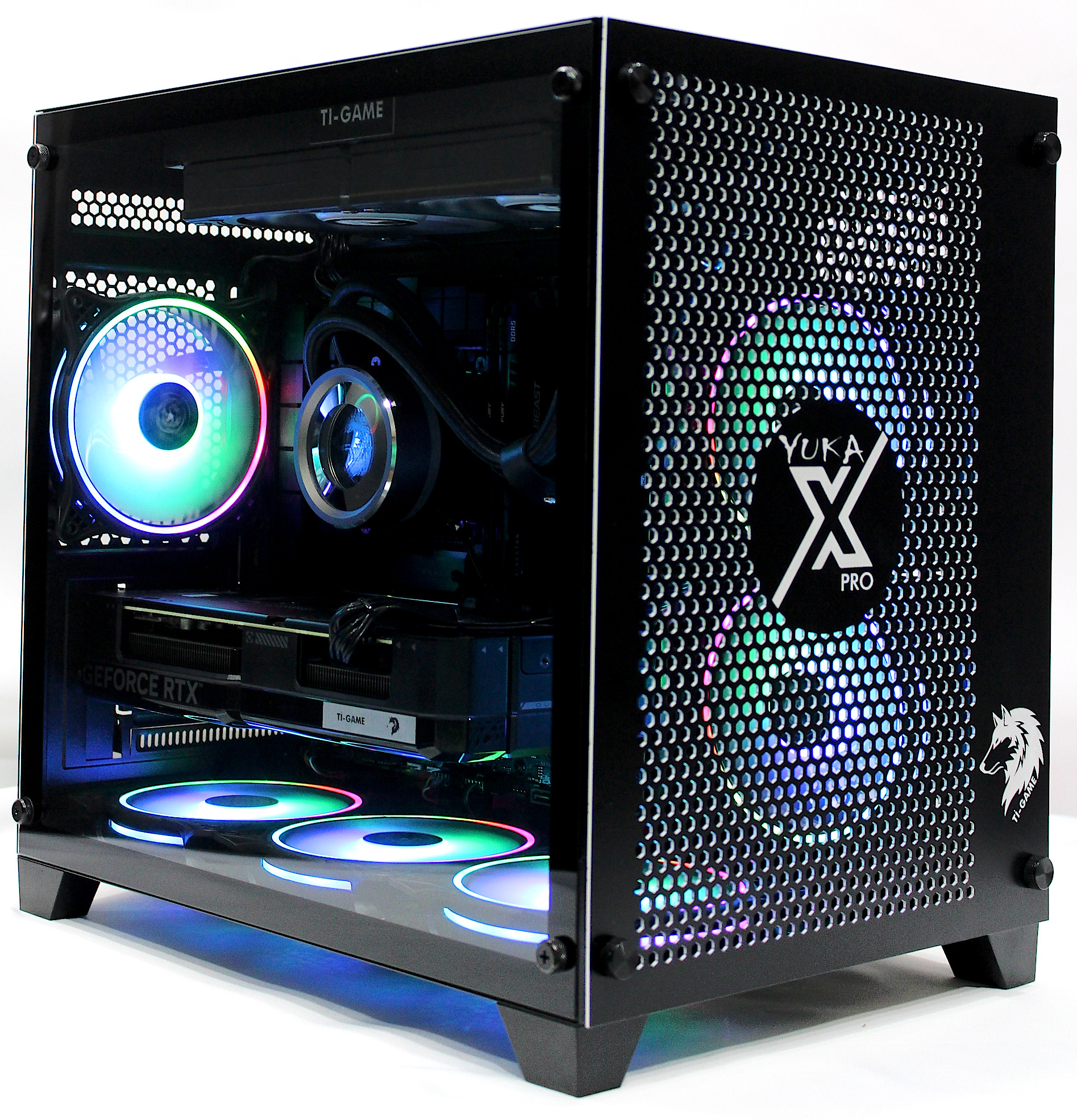 Tİ-GAME YUKA X PRO İ7-13700KF 32GB DDR5 ( 1x32GB DDR5 5600MHZ ) 1TB M.2 SSD (2100-1500MB/S)  RTX 4070 12GB 192BIT GDDR6X W11P 750W SIVI SOĞUTMA 2.5 GIGABIT ETHERNET MESH PRO GAMING PC